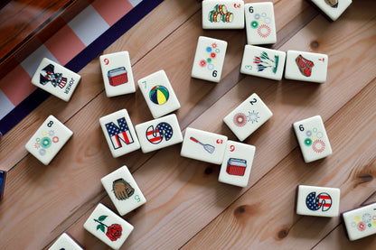 Assorted Mahjong Tiles Face up