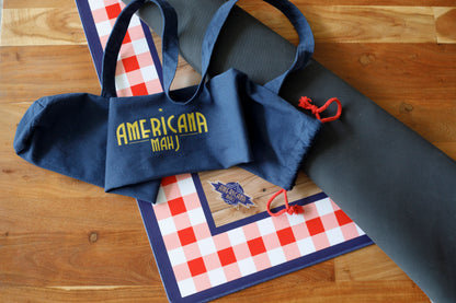 The Picnic Mat - carrying bag and underside shown