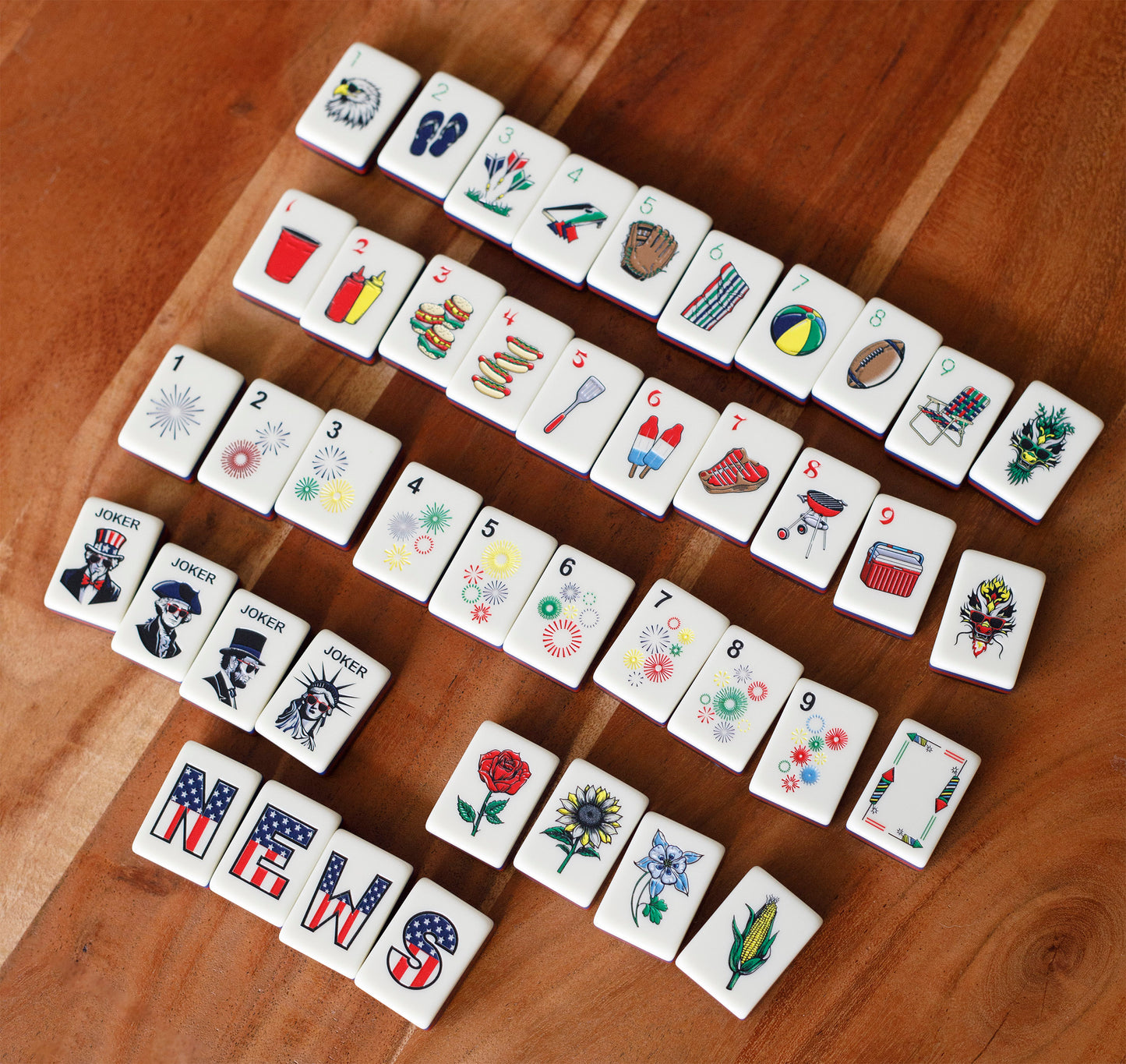 Summer Tile Set for men luxury tiles mahjong American americana